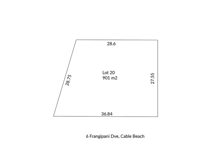 Floorplan of Homely land listing, LOT 20, 6 Frangipani Drive, Cable Beach WA 6726