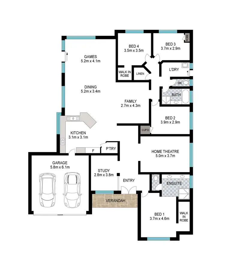Floorplan of Homely house listing, 233 Dalyellup Boulevard, Dalyellup WA 6230