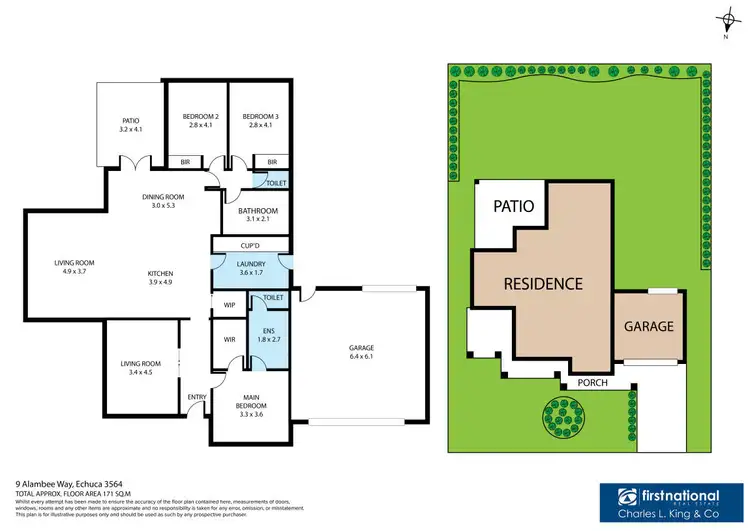 Floorplan of Homely house listing, 9 Alambee Way, Echuca VIC 3564