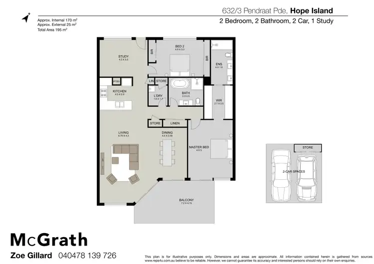 Floorplan of Homely apartment listing, 632/3 Pendraat Parade, Hope Island QLD 4212