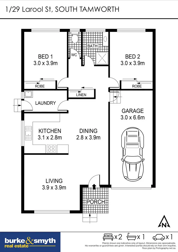 Floorplan of Homely unit listing, 1/29 Larool Street, Tamworth NSW 2340