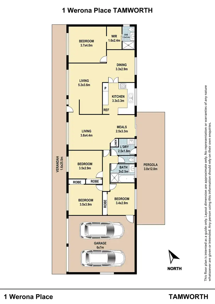 Floorplan of Homely house listing, 1 Werona Place, Tamworth NSW 2340