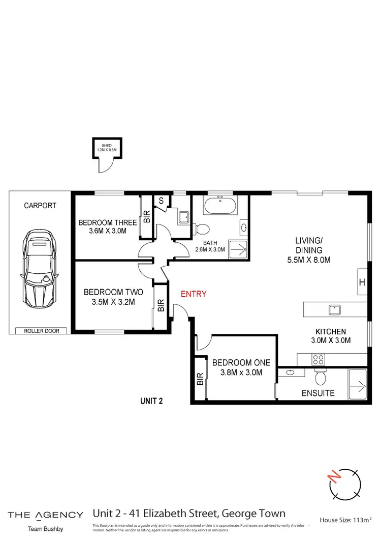 Floorplan of Homely villa listing, 2/41 Elizabeth Street, George Town TAS 7253