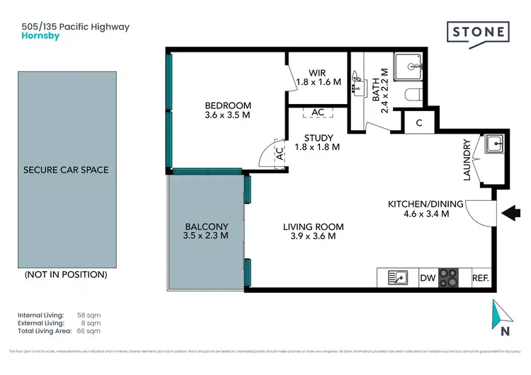 Floorplan of Homely apartment listing, 505/135 Pacific Highway, Hornsby NSW 2077