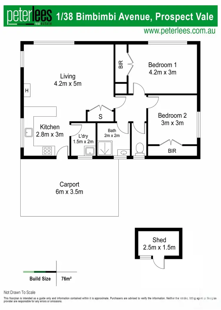 Floorplan of Homely unit listing, 1/38 Bimbimbi Avenue, Prospect Vale TAS 7250