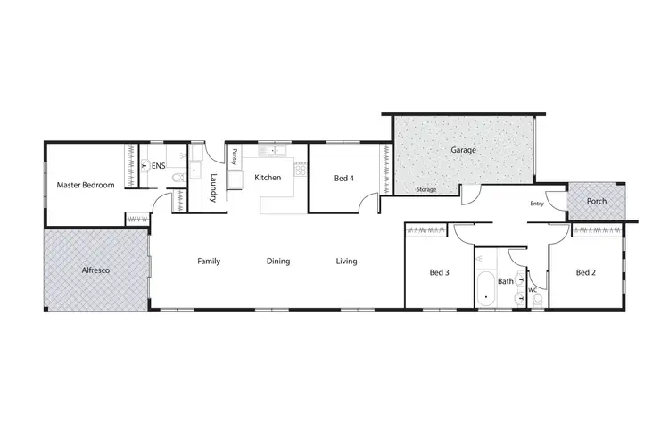 Floorplan of Homely semi-detached listing, 48B Du Faur Street, Mawson ACT 2607