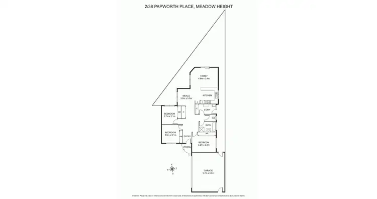 Floorplan of Homely unit listing, 2/38 Papworth Place, Meadow Heights VIC 3048