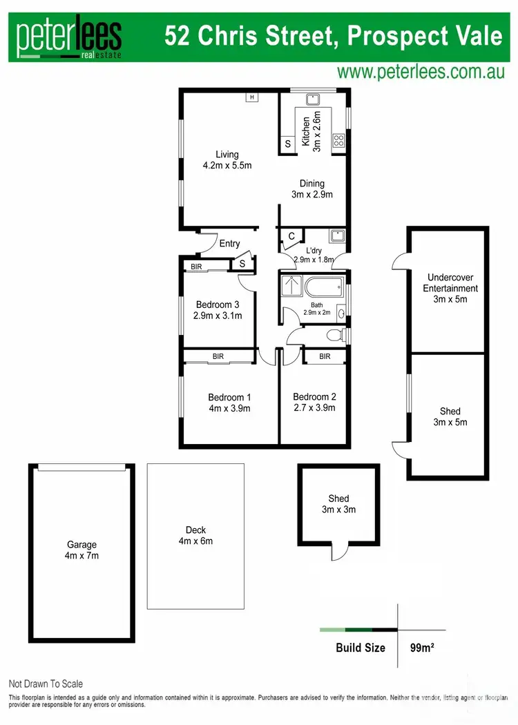 Floorplan of Homely house listing, 52 Chris Street, Prospect Vale TAS 7250