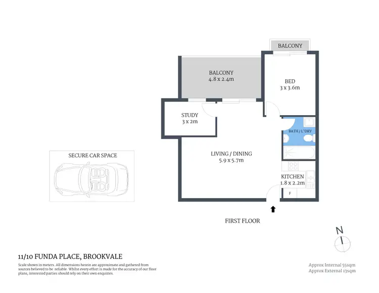 Floorplan of Homely apartment listing, 11/10 Funda Place, Brookvale NSW 2100