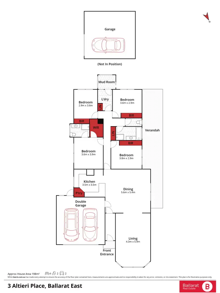 Floorplan of Homely house listing, 3 Altieri Place, Ballarat East VIC 3350