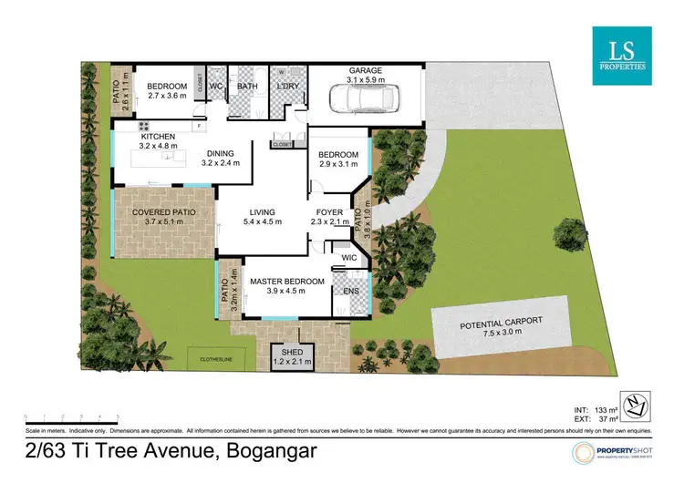Floorplan of Homely semi-detached listing, 2/63 Ti Tree Avenue, Bogangar NSW 2488