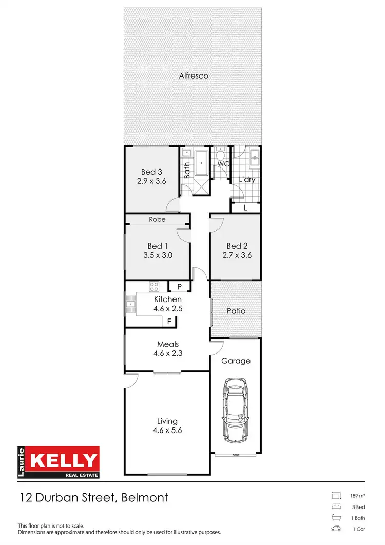 Floorplan of Homely semi-detached listing, 12 Durban Street, Belmont WA 6104