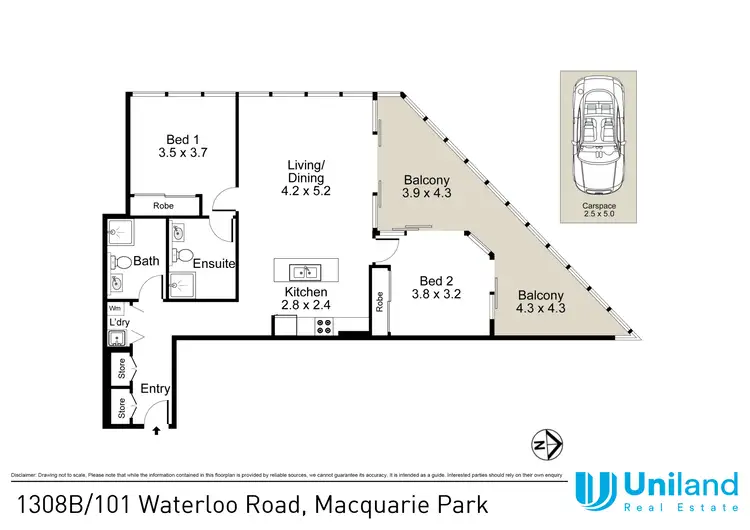 Floorplan of Homely apartment listing, 1308B/101 Waterloo Road, Macquarie Park NSW 2113