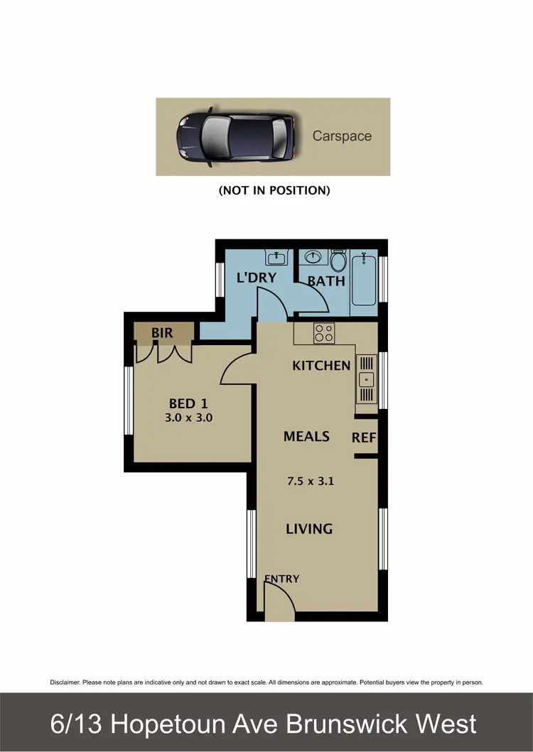 Floorplan of Homely apartment listing, 6/13 Hopetoun Avenue, Brunswick West VIC 3055