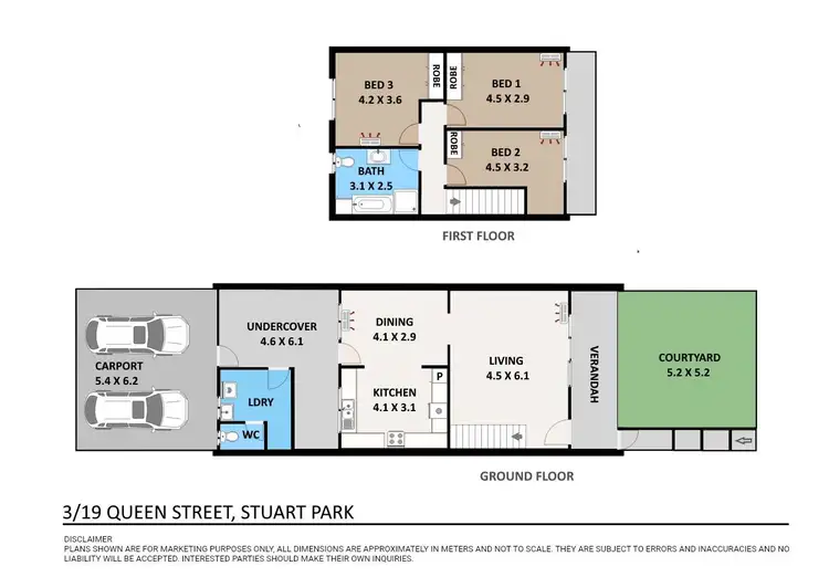 Floorplan of Homely townhouse listing, 3/19 Queen Street, Stuart Park NT 820