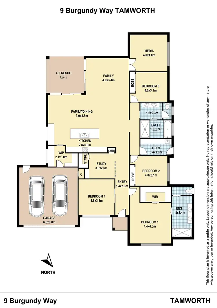 Floorplan of Homely house listing, 9 Burgundy Way, Tamworth NSW 2340
