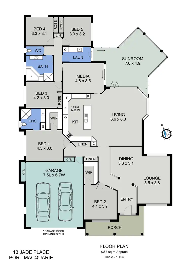 Floorplan of Homely house listing, 13 Jade Place, Port Macquarie NSW 2444