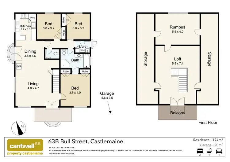 Floorplan of Homely house listing, 63B Bull Street, Castlemaine VIC 3450