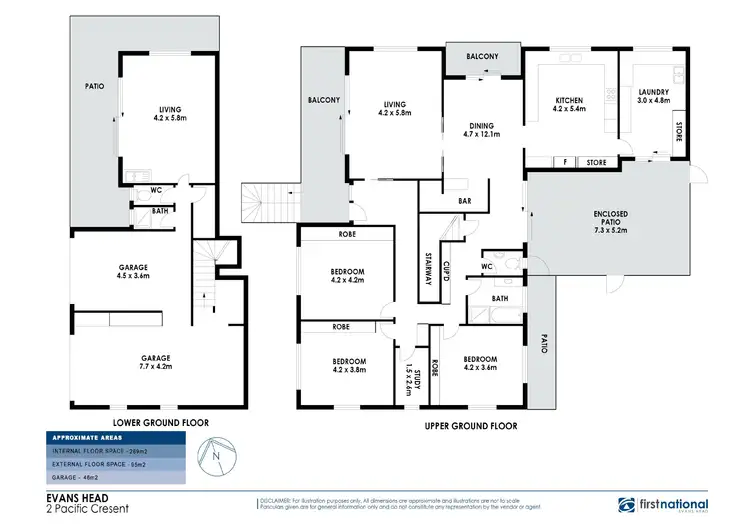 Floorplan of Homely house listing, 2 Pacific Crescent, Evans Head NSW 2473