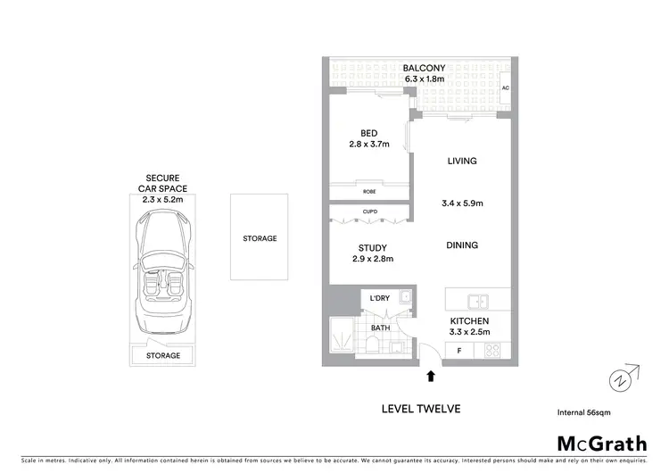 Floorplan of Homely apartment listing, C1207/5 Pope Street, Ryde NSW 2112