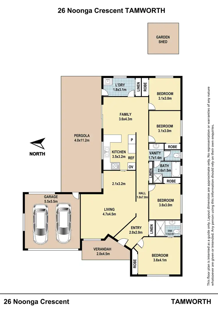 Floorplan of Homely house listing, 26 Noonga Crescent, Tamworth NSW 2340