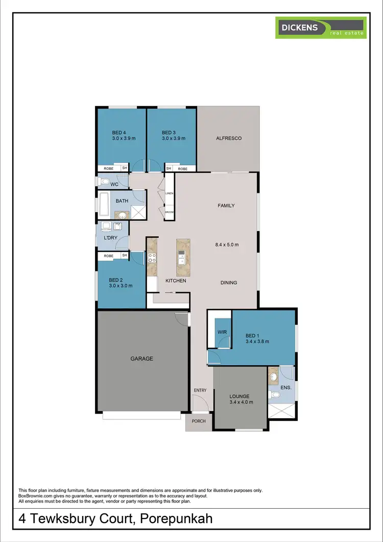 Floorplan of Homely house listing, 4 Tewksbury Court, Porepunkah VIC 3740