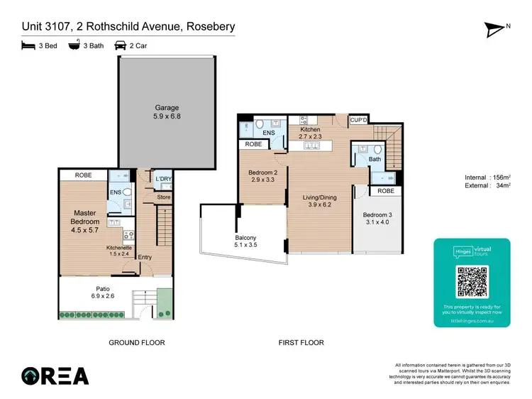 Floorplan of Homely apartment listing, 3107/2 Rothschild Avenue, Rosebery NSW 2018