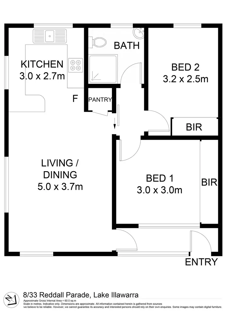 Floorplan of Homely unit listing, 8/33 Reddall Parade, Lake Illawarra NSW 2528