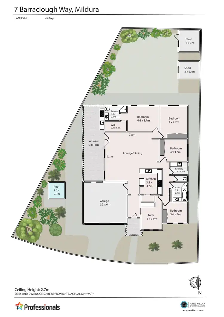 Floorplan of Homely house listing, 7 Barraclough Way, Mildura VIC 3500