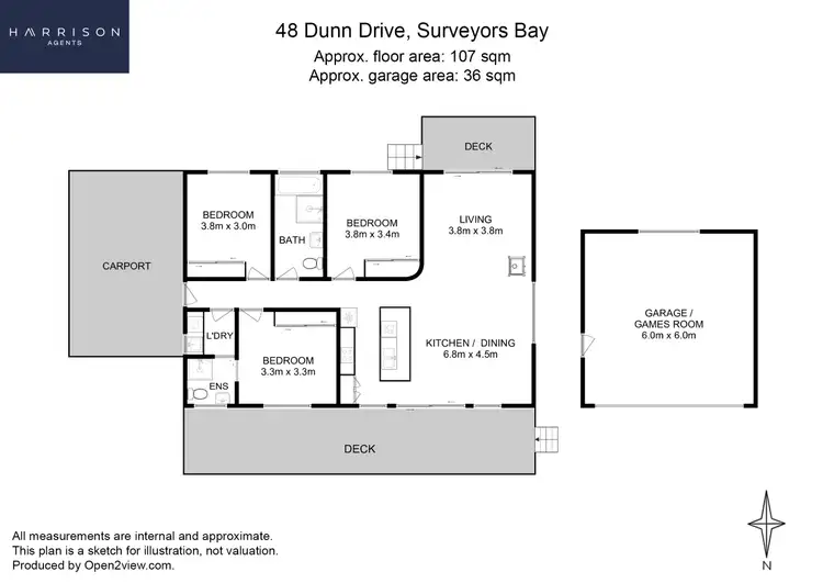 Floorplan of Homely house listing, 48 Dunn Drive, Surveyors Bay TAS 7116