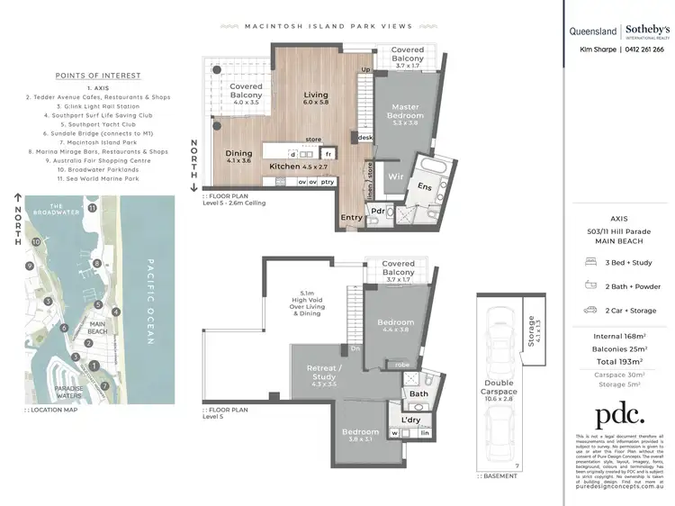 Floorplan of Homely apartment listing, Axis 503/11-13 Hill Parade, Main Beach QLD 4217