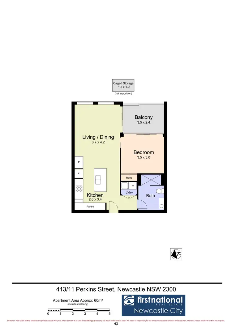 Floorplan of Homely unit listing, 413/11 Perkins Street, Newcastle NSW 2300