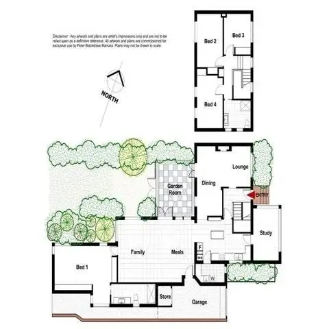 Floorplan of Homely semi-detached listing, 5 Bidwill Close, Yarralumla ACT 2600