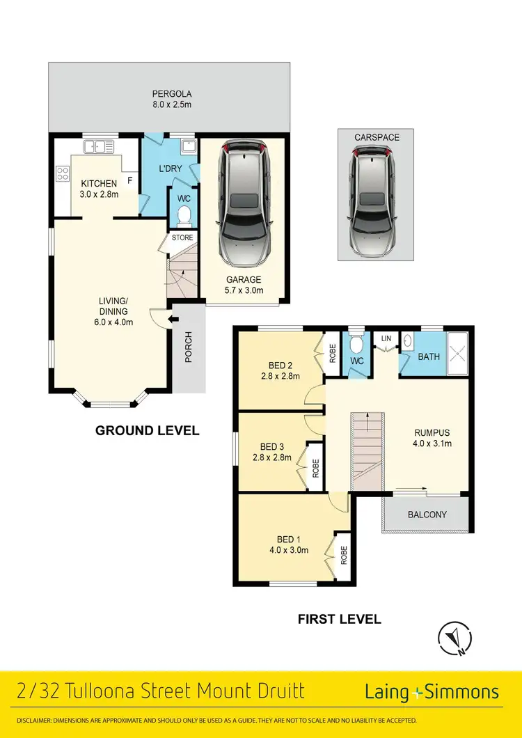 Floorplan of Homely townhouse listing, 2/32 Tulloona Street, Mount Druitt NSW 2770