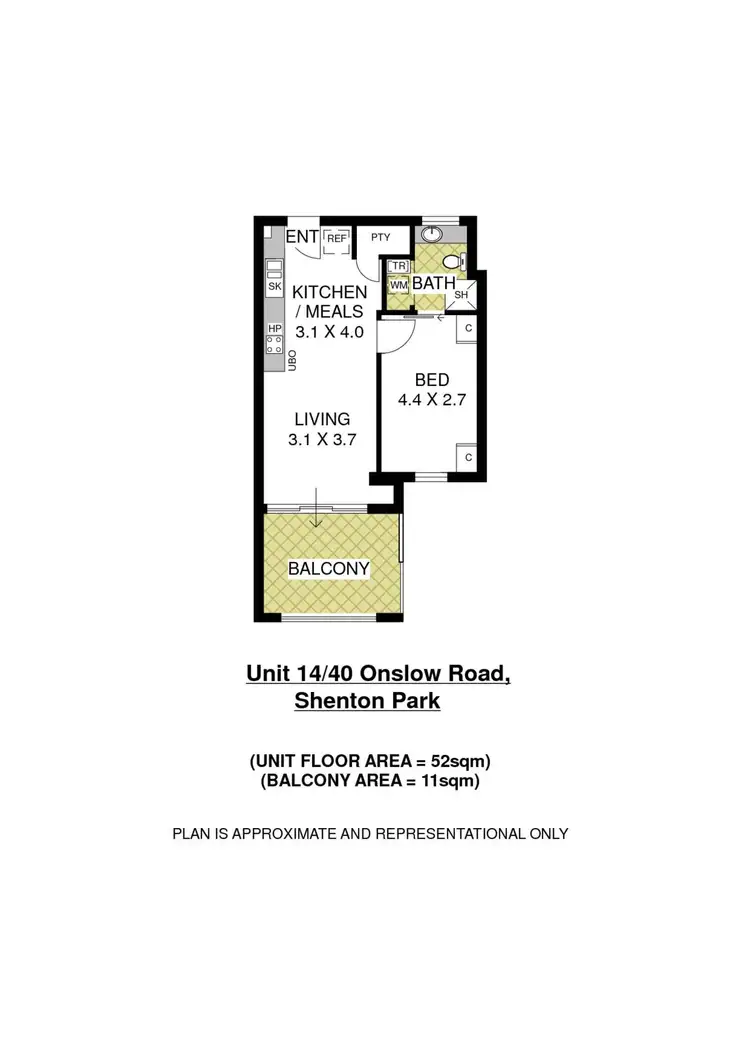 Floorplan of Homely apartment listing, Level 1/14/40 Onslow Road, Shenton Park WA 6008