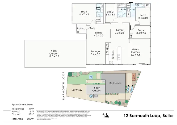 Floorplan of Homely house listing, 12 Barmouth Loop, Butler WA 6036