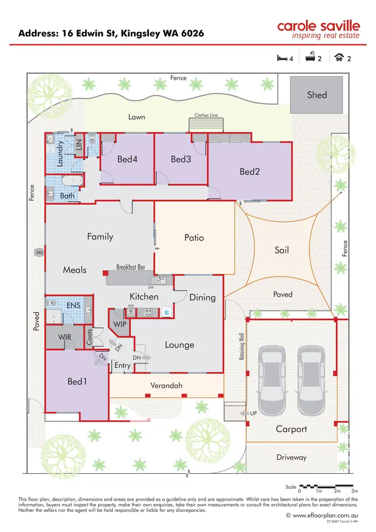 Floorplan of Homely house listing, 16 Edwin Street, Kingsley WA 6026