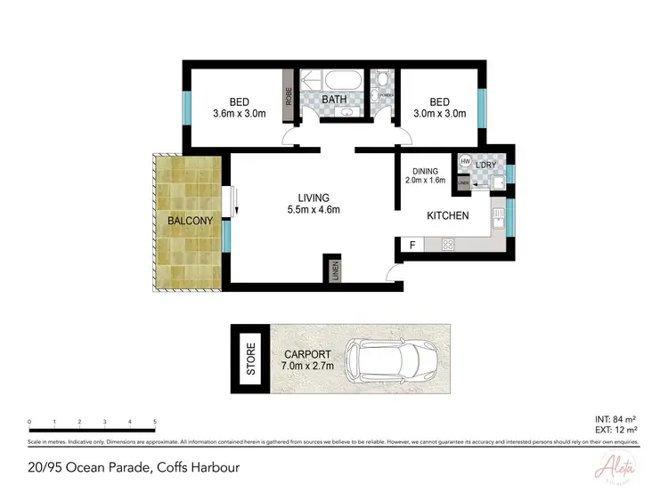 Floorplan of Homely unit listing, 20/95 Ocean Parade, Coffs Harbour NSW 2450