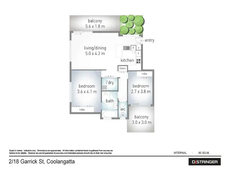 Floorplan of Homely unit listing, 2/18 Garrick Street, Coolangatta QLD 4225