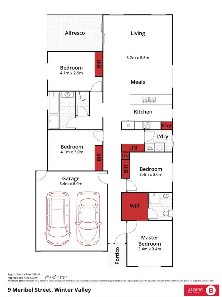 Floorplan of Homely house listing, 9 Meribel Street, Winter Valley VIC 3358