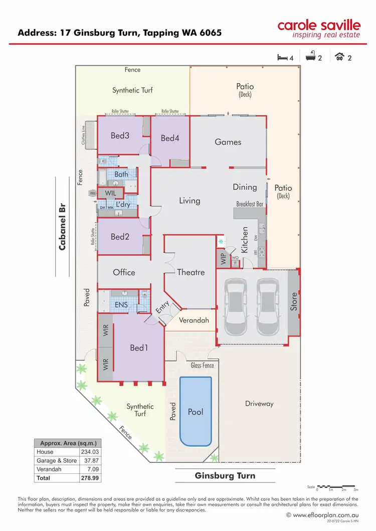 Floorplan of Homely house listing, 17 Ginsburg Turn, Tapping WA 6065