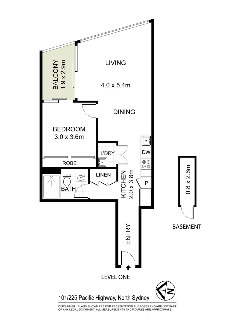 Floorplan of Homely apartment listing, 101/225 Pacific Highway, North Sydney NSW 2060