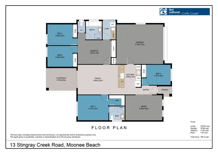 Floorplan of Homely house listing, 13 Stingray Creek Road, Moonee Beach NSW 2450