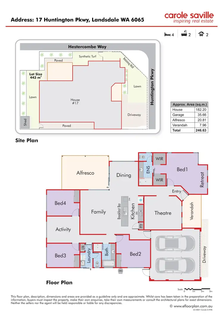 Floorplan of Homely house listing, 17 Huntington Parkway, Landsdale WA 6065