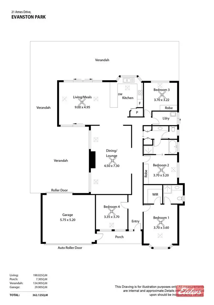 Floorplan of Homely house listing, 21 Ames Drive, Evanston Park SA 5116