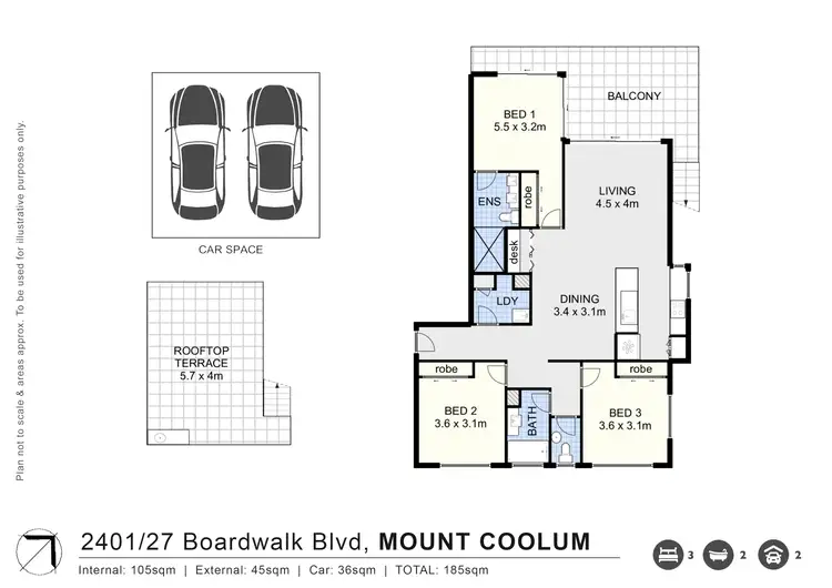 Floorplan of Homely unit listing, 2401/27 Boardwalk Boulevard, Mount Coolum QLD 4573