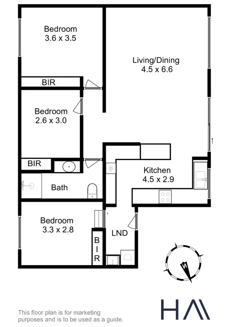 Floorplan of Homely unit listing, 1/3 Invercargill Road, Mount Nelson TAS 7007