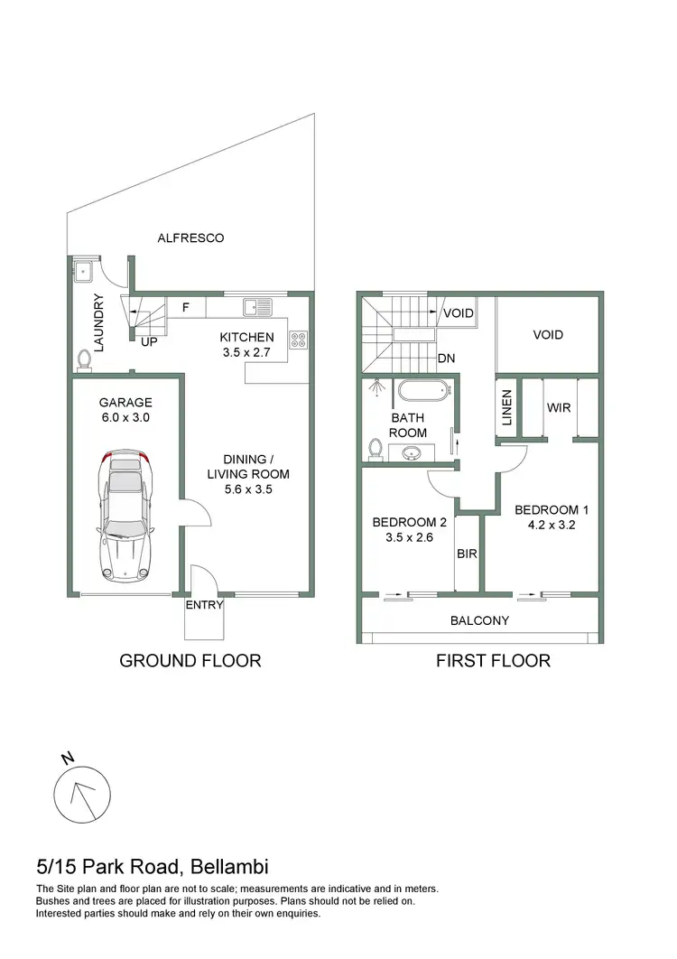 Floorplan of Homely townhouse listing, 5/15 Park Road, Bellambi NSW 2518
