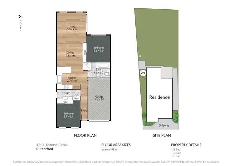 Floorplan of Homely unit listing, 4/40 Diamond Circuit, Rutherford NSW 2320