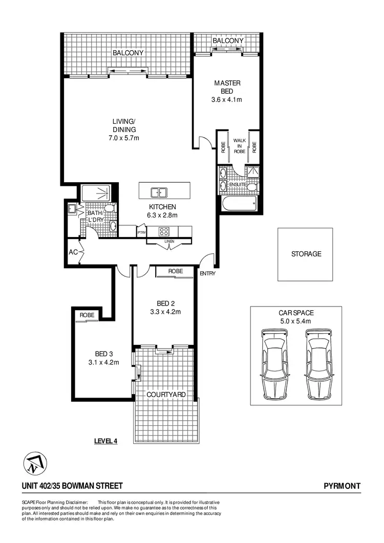 Floorplan of Homely apartment listing, 402/35 Bowman Street, Pyrmont NSW 2009